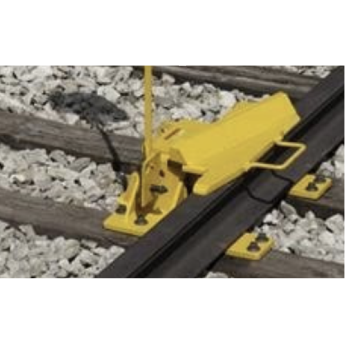 1 Descarrilador fijado con clavos a los durmientes